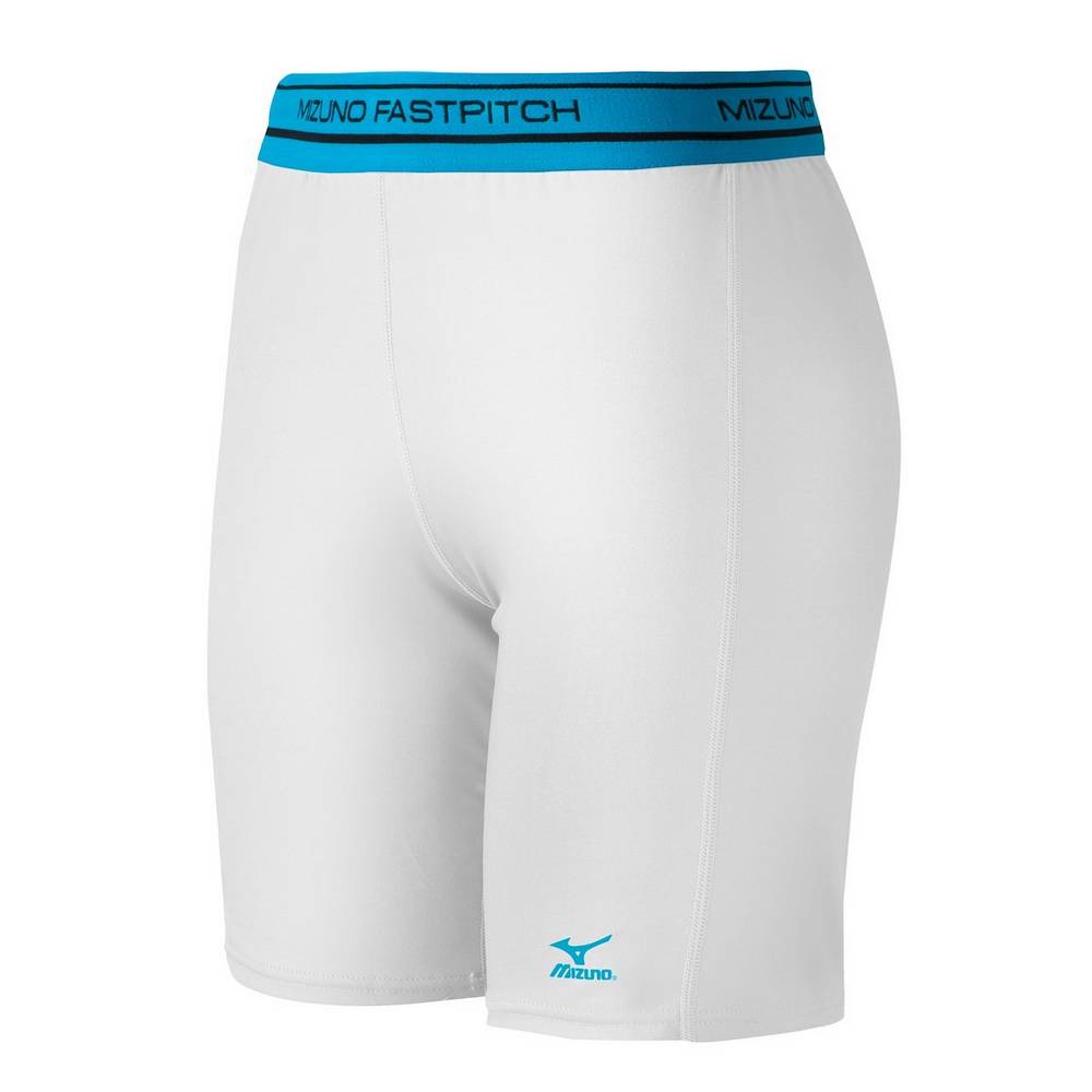 Calções Mizuno Softball Baixo Rise Compression Sliding - Mulher - Branco - AMYVN2304